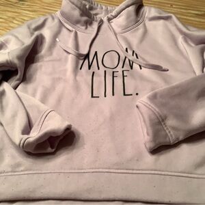Rae Dunn Pink "MOM LIFE." Pullover Hoodie